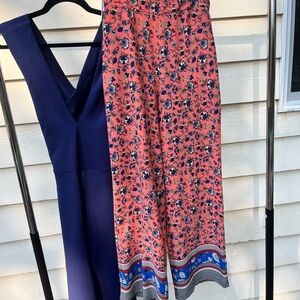 Topshop Pink and Blue Floral Jumpsuit